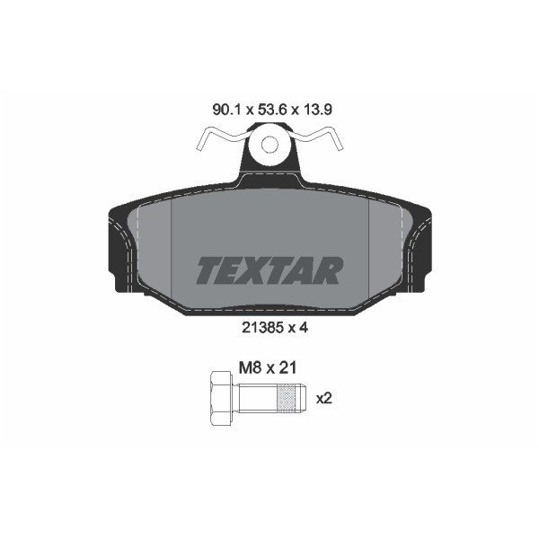 Слика на плочки TEXTAR 2138501 за Volvo 740 Estate (745) 2.3 - 156 коњи бензин