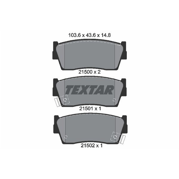 Слика на плочки TEXTAR 2150001 за Suzuki X-90 (EL) 1.6 i 16V 4x4 - 97 коњи бензин
