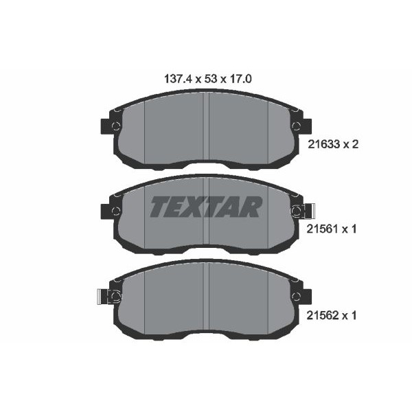 Слика на плочки TEXTAR 2156101 за Nissan 180SX Coupe (s13) 2.0 - 162 коњи бензин