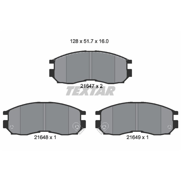 Слика на плочки TEXTAR 2164701 за Mitsubishi Eclipse Coupe (D3) 2400 GS 16V - 143 коњи бензин