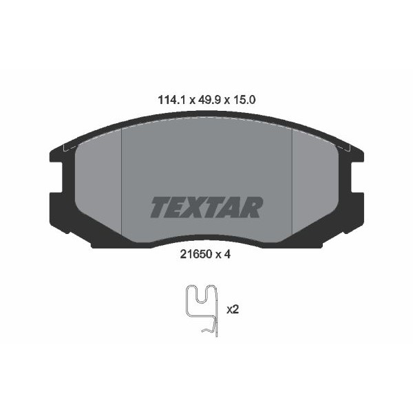 Слика на плочки TEXTAR 2165001 за Mitsubishi Lancer 4 Hatchback (C6,C7 A) 1.5 (C62A) - 76 коњи бензин