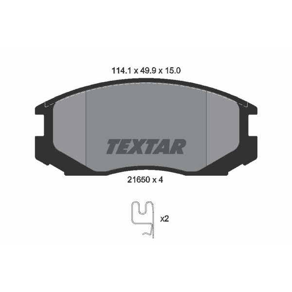 Слика на плочки TEXTAR 2165001 за Mitsubishi Lancer 4 Hatchback (C6,C7 A) 1.6 i (C63A) - 122 коњи бензин