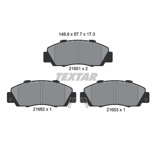 Слика на плочки TEXTAR 2165101 за Honda Accord 6 Saloon (CE,CF) 2.2 i VTEC (CE9) - 150 коњи бензин