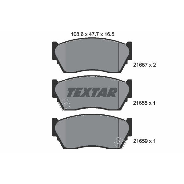 Слика на плочки TEXTAR 2165701 за Nissan 100NX (B13) 1.6 - 90 коњи бензин