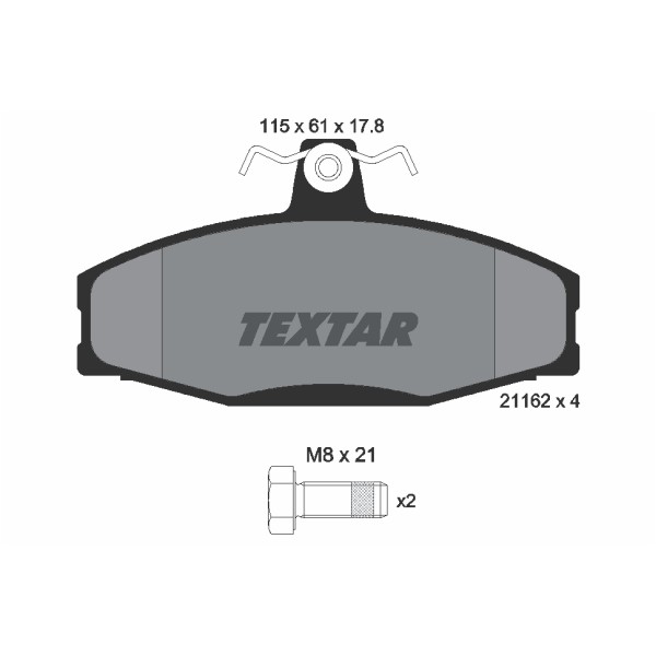 Слика на плочки TEXTAR 2166201 за Skoda Favorit (781) 1.3 (781) - 68 коњи бензин