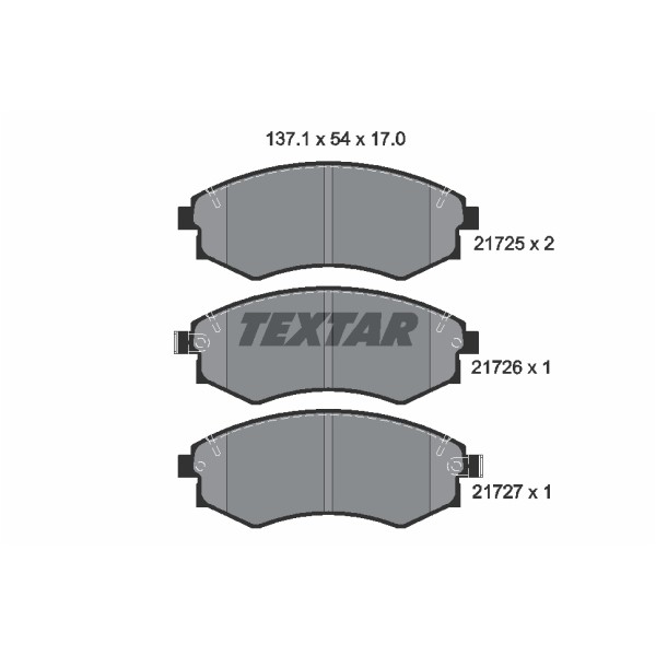 Слика на плочки TEXTAR 2172501 за Hyundai Coupe (RD) 1.8 SX - 128 коњи бензин