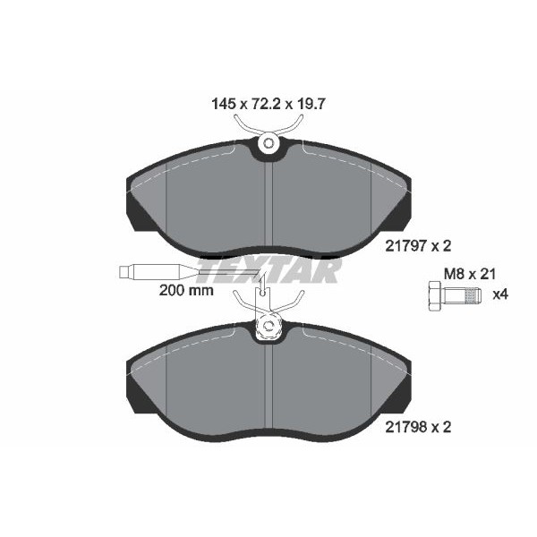 Слика на плочки TEXTAR 2179701 за Citroen Jumper BUS 230P 2.0  4x4 - 109 коњи бензин