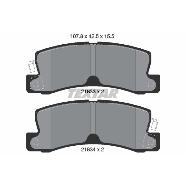 Слика на плочки TEXTAR 2183301 за Toyota Avensis Station Wagon (T22) 1.6 VVT-i - 110 коњи бензин