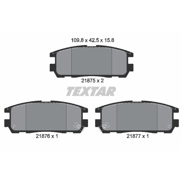 Слика на плочки TEXTAR 2187501 за Opel Frontera A 2.2 i (54MWL4) - 136 коњи бензин