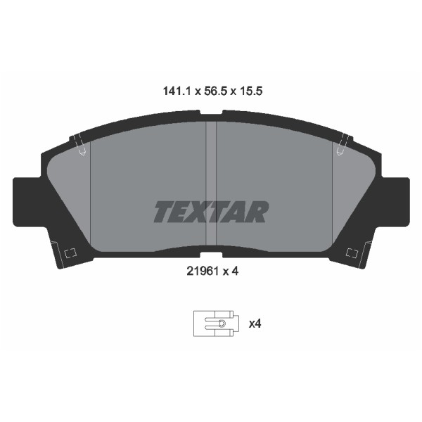 Слика на плочки TEXTAR 2196102 за Toyota Avensis Station Wagon (T22) 1.6 VVT-i - 110 коњи бензин