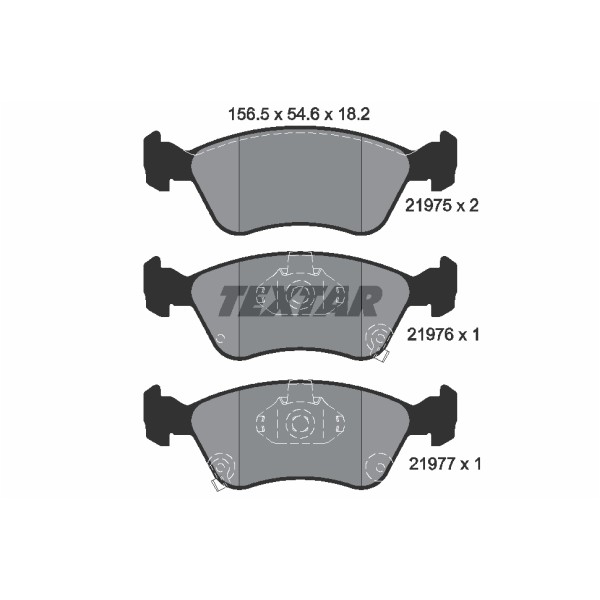 Слика на плочки TEXTAR 2197502 за Toyota Avensis Saloon (T22) 1.6 (AT220_) - 101 коњи бензин