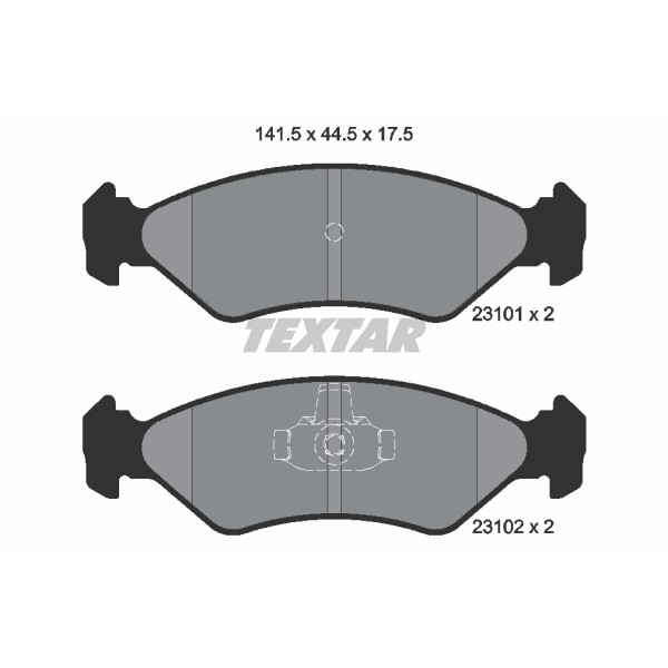 Слика на плочки TEXTAR 2310101 за Ford Courier BOX F3L,F5L 1.3 - 60 коњи бензин