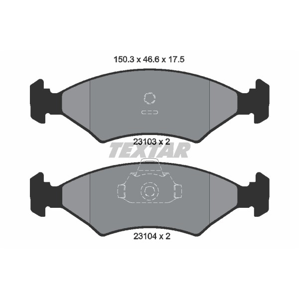 Слика на плочки TEXTAR 2310301 за Ford Escort 4 Convertible (ALF) 1.6 i - 102 коњи бензин