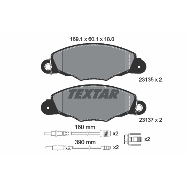 Слика на плочки TEXTAR 2313503 за Citroen Xantia X1 1.9 Turbo D - 90 коњи дизел