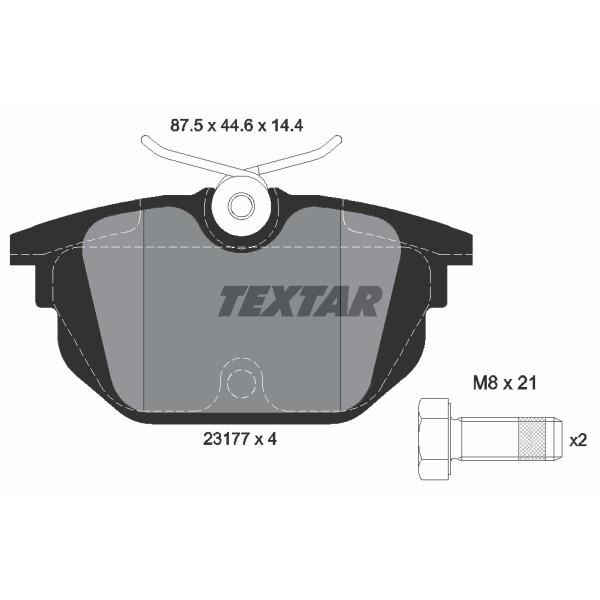 Слика на плочки TEXTAR 2317703 за Alfa Romeo 155 (167) Sedan 1.7 T.S. (167.A4D, 167.A4H) - 115 коњи бензин