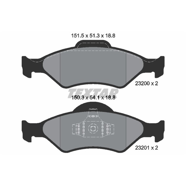 Слика на плочки TEXTAR 2320001 за Ford Fiesta MK 4 (ja,jb) 1.8 D - 60 коњи дизел