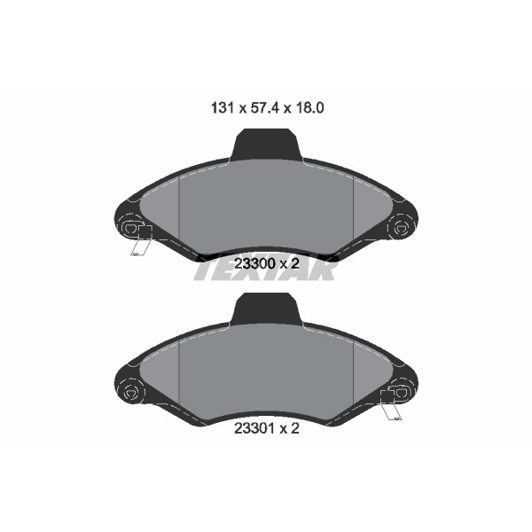 Слика на плочки TEXTAR 2330002 за Ford Escort MK 7 (gal,aal,abl) 1.8 16V - 115 коњи бензин