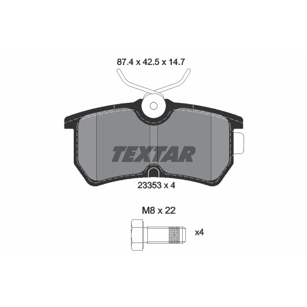 Слика на плочки TEXTAR 2335301 за Ford Focus (daw,dbw) 1.4 16V - 75 коњи бензин