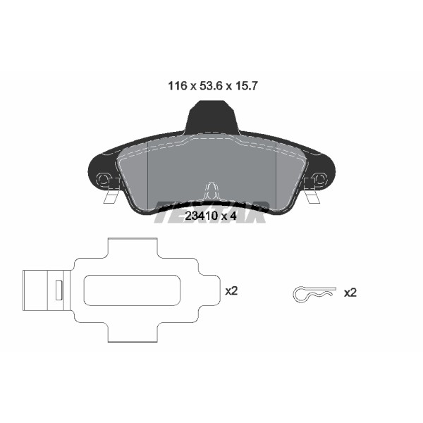 Слика на плочки TEXTAR 2341007 за Ford Mondeo 2 Clipper (BNP) 2.5 24V - 170 коњи бензин