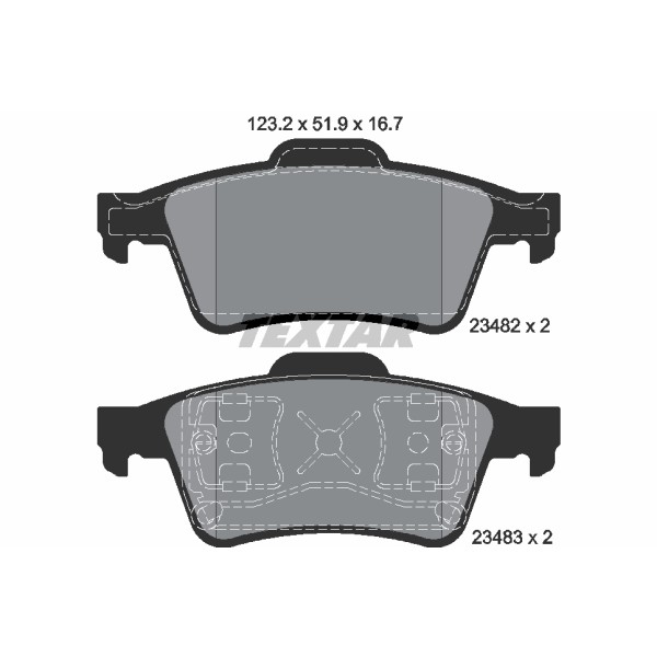 Слика на плочки TEXTAR 2348202 за Renault Espace 4 (JK0) 2.0 Turbo (JK0B, JK0N) - 163 коњи бензин