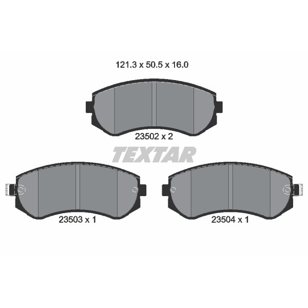 Слика на плочки TEXTAR 2350201 за Nissan Almera  (N15) 1.4 - 87 коњи бензин