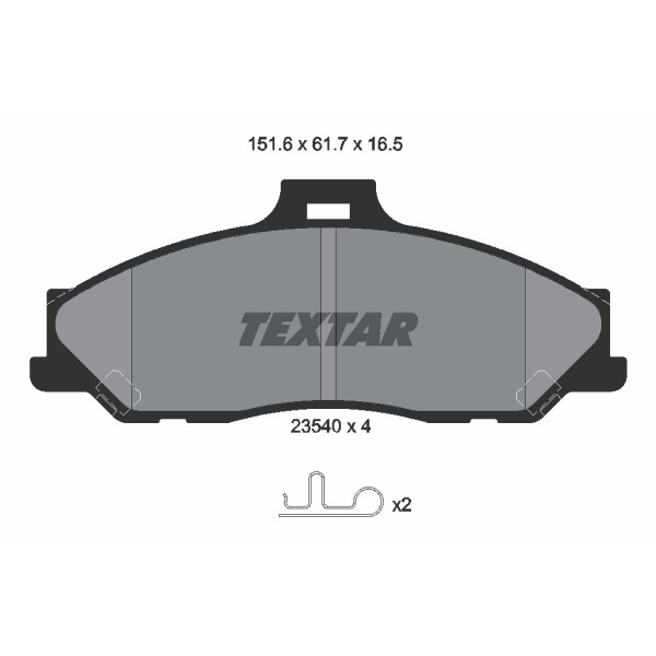 Слика на плочки TEXTAR 2354001 за Fiat Duna Saloon 2.2 - 92 коњи бензин