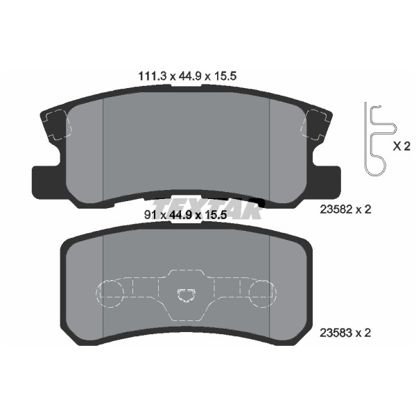 Слика на плочки TEXTAR 2358202 за CHRYSLER SEBRING Sedan 2.7 VVT - 192 коњи бензин