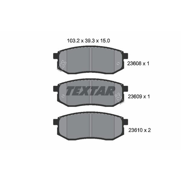 Слика на плочки TEXTAR 2360801 за Kia Joice 2.0 - 139 коњи бензин