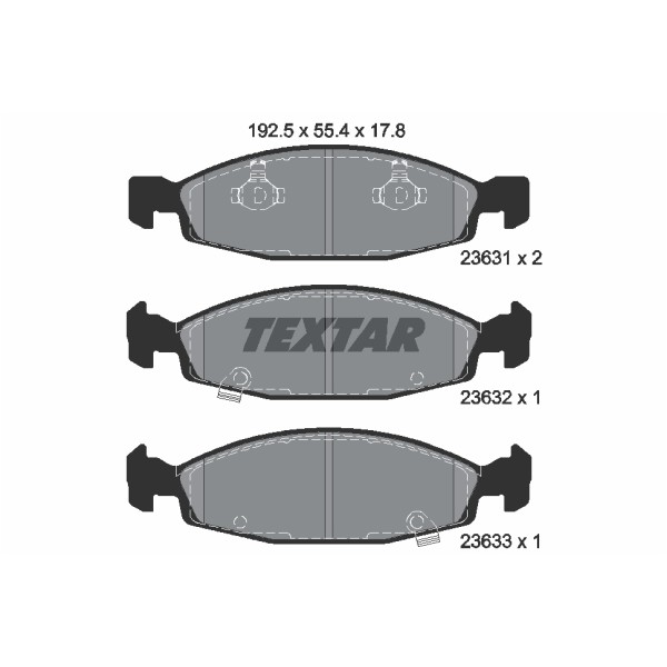 Слика на плочки TEXTAR 2363101 за Jeep Cherokee (XJ) 4.0 i - 184 коњи бензин