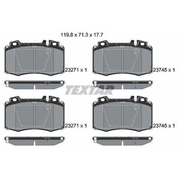 Слика на плочки TEXTAR 2374502 за Mercedes CLK (c209) 55 AMG - 354 коњи бензин