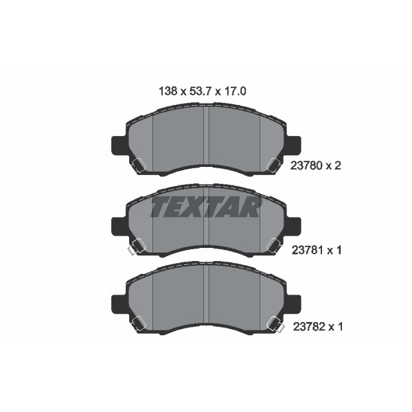 Слика на плочки TEXTAR 2378001 за Subaru Impreza Coupe (GFC) 2.2 AWD - 131 коњи бензин