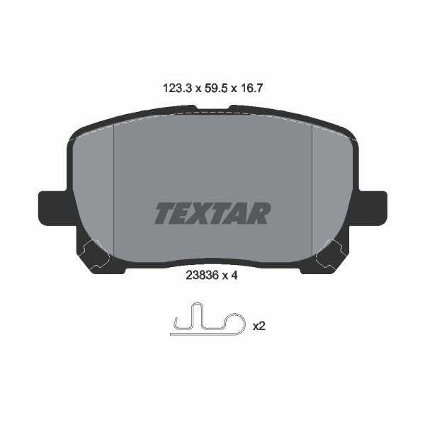 Слика на плочки TEXTAR 2383601 за Toyota Avensis Verso (ACM2) 2.4 VVTi 4x4 - 156 коњи бензин