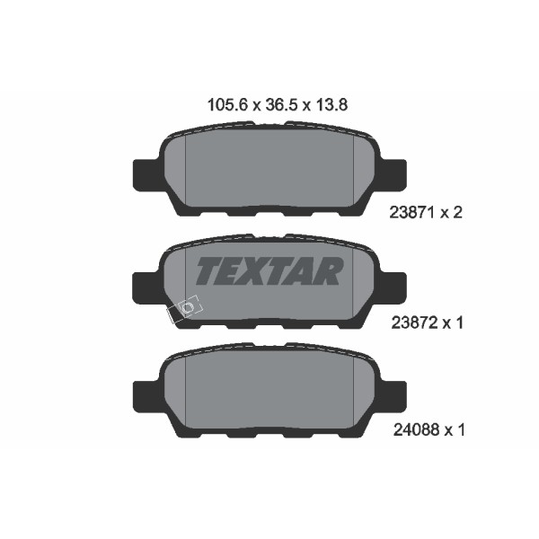 Слика на плочки TEXTAR 2387101 за Infiniti FX 3.5 - 280 коњи бензин