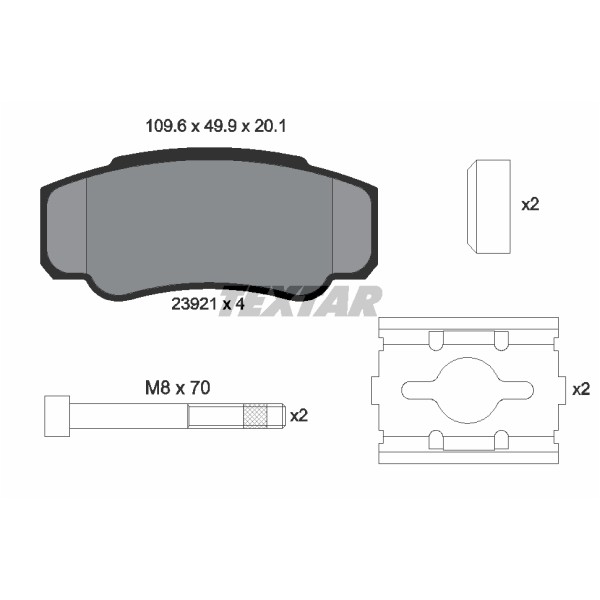 Слика на плочки TEXTAR 2392101 за Citroen Jumper BUS 230P 2.5 TD - 103 коњи дизел