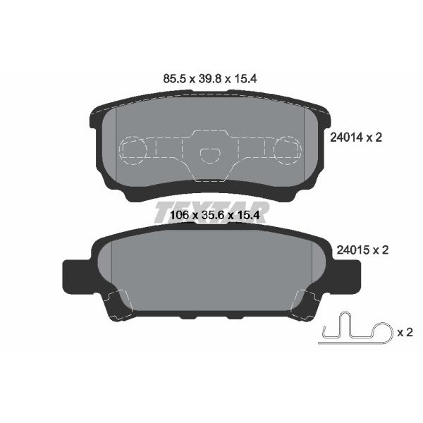 Слика на плочки TEXTAR 2401401 за Mitsubishi Lancer Ex Saloon (CY-ZA) 1.8 Flex - 140 коњи Бензин/Етанол