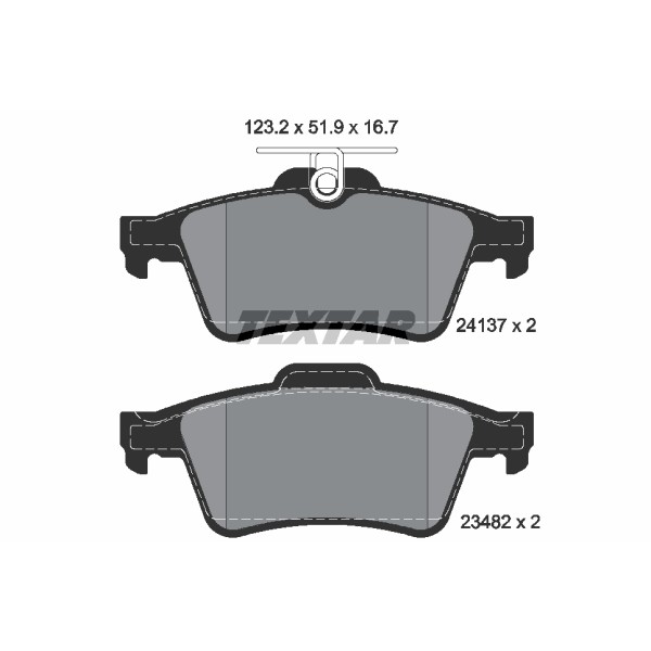 Слика на плочки TEXTAR 2413701 за Jaguar XJ Saloon (X350,X358) 2,7 D - 207 коњи дизел