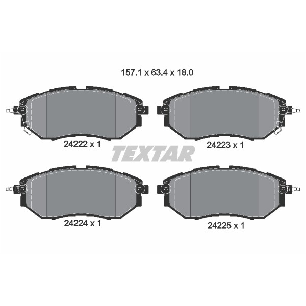 Слика на плочки TEXTAR 2422201 за Subaru Tribeca (B9) 3.6 - 258 коњи бензин