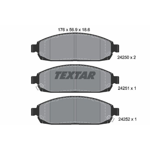 Слика на плочки TEXTAR 2425001 за Jeep Commander 3.7 - 214 коњи бензин