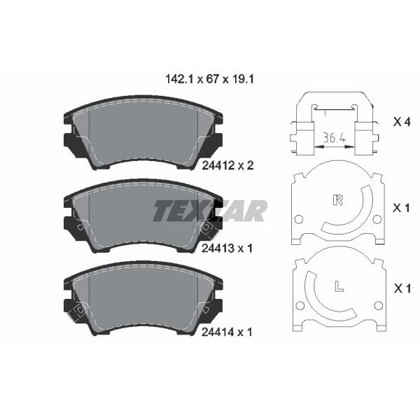 Слика на плочки TEXTAR 2441201 за Opel Astra GTC 1.7 CDTI - 131 коњи дизел