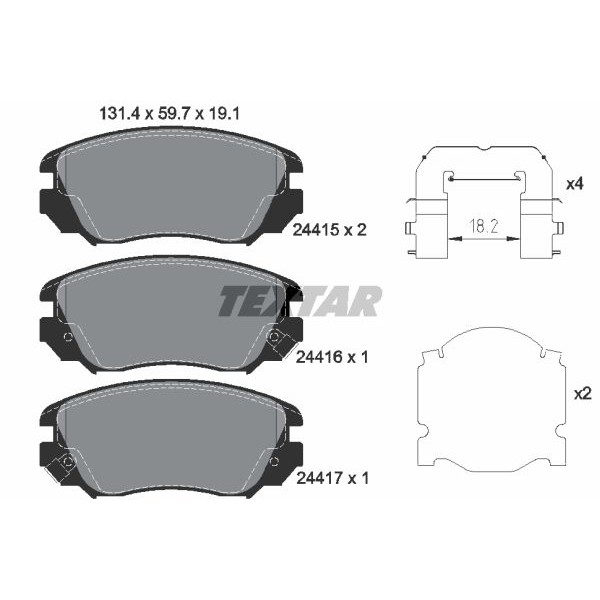 Слика на плочки TEXTAR 2441501 за Opel Insignia A Country Tourer (G09) 2.0 CDTi (47) - 163 коњи дизел