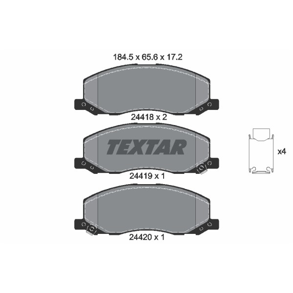 Слика на плочки TEXTAR 2441801 за Opel Insignia A Country Tourer (G09) 2.0 CDTi (47) - 163 коњи дизел