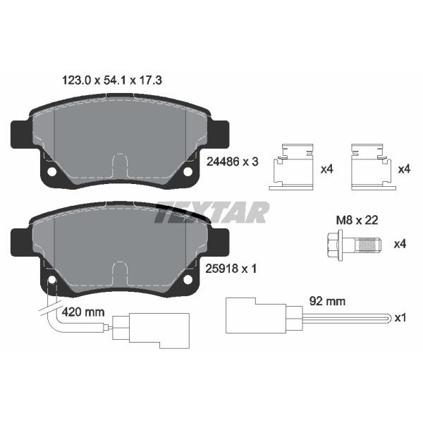 Слика на плочки TEXTAR 2448601 за Ford Transit BOX 3.2 TDCi - 200 коњи дизел