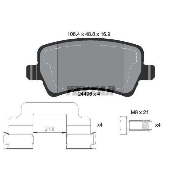 Слика на плочки TEXTAR 2449601 за Volvo S60 D3 - 136 коњи дизел