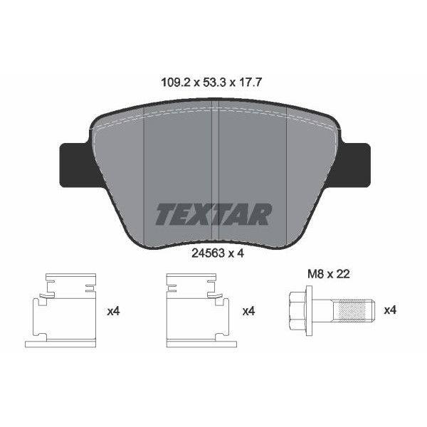 Слика на плочки TEXTAR 2456301 за Skoda Yeti (5L) 1.4 TSI - 122 коњи бензин