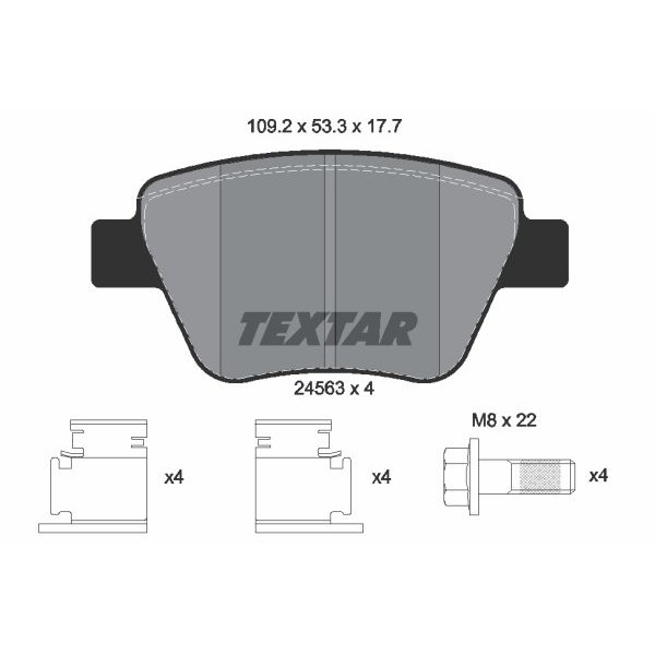 Слика на плочки TEXTAR 2456301 за VW Beetle (5C1) 1.6 TDI - 105 коњи дизел