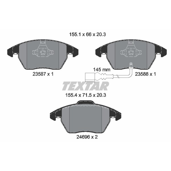 Слика на плочки TEXTAR 2469602 за Audi TT (8J3) 2.0 TFSI - 200 коњи бензин