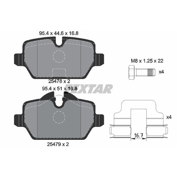 Слика на плочки TEXTAR 2547801 за Mini Countryman (R60) Cooper S JCW - 218 коњи бензин