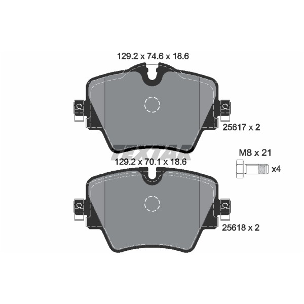 Слика на плочки TEXTAR 2561701 за Mini Clubman (F54) Cooper SD - 190 коњи дизел