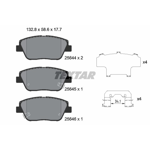 Слика на плочки TEXTAR 2564401 за Hyundai Grandeur (HG) 2.7 - 192 коњи бензин