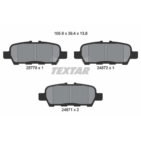 Слика на плочки TEXTAR 2577801 за Infiniti Q70 (y51) 3.7 AWD - 335 коњи бензин